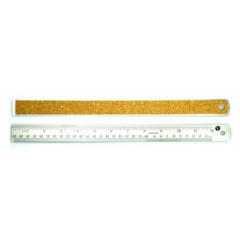 New 1pc 12" Non - Skid Cord Back 30cm SAE & METRIC RULER - stainless steel