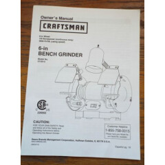 Original CRAFTSMAN 6" Bench Grinder Owner's Instruction Manual Model 21124-3