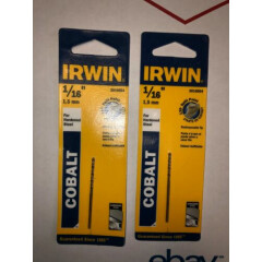 NEW Irwin 3016004 1/16" Cobalt HSS Drill Bit Carded PACK OF 2