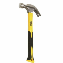 Fibreglass Shaft Claw Hammer 20oz Tool Solid Forged Steel Non Slip Curved Grip