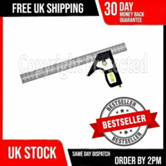 12" COMBINATION SET SQUARE HEAVY DUTY TRI TRY ENGINEER BUILDER RULER SCRIBE 17