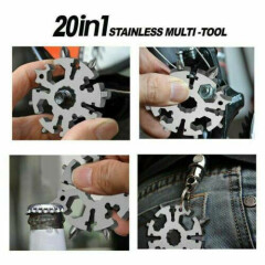 20-in-1 Snowflake Multi tool Stainless Steel Snowflake Tool Keychain