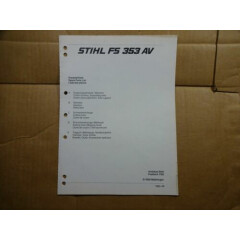 Stihl FS 353 AV Trimmer Parts Catalog List Manual 9/86