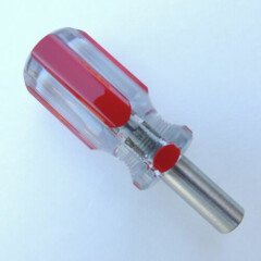 Magnetic Stubby Screwdriver 1/4 in Bit Holder Stainless steel Strong Magnet Red 