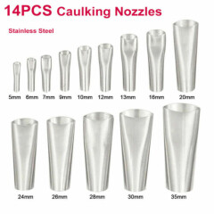14pcs Pro Caulking Finisher Stainless Steel Sealant Nozzle Glue Filler Tool Set
