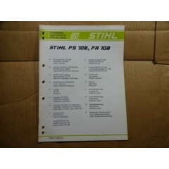 Stihl FS FR 108 Trimmer Backpack Brushcutter Parts Catalog List Manual 7/99
