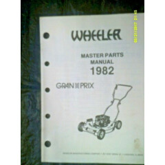 Vintage 1982 Wheeler Manufacturing Walk Mower Master Parts Manual