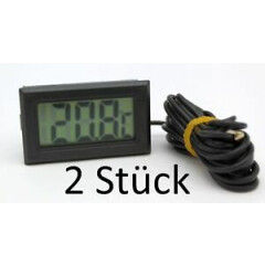 2 piece Digital Mini Thermometer 48x29x16mm Temperature Gauge LCD With Sensor 