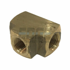 BRASS UNION EQUAL TEE FITTING 1/8" NPT FNPT AIR/FUEL/WATER/OIL/GAS