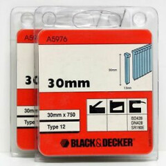 Black & decker a5976 type 12 nails 30mm bd428 dn428 sr190e, fixfest (2 packets) 