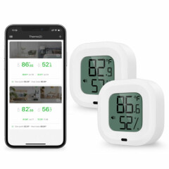 2x 35M Mini Indoor Bluetooth Digital Thermometer Hygrometer&Temperature Humidity