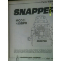 Snapper 415BPB Back Pack Blower 1985 Parts Manual #15307
