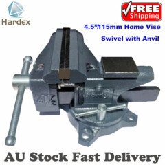 4.5"/115mm Home Bench Vice Swivel Base with Anvil Cast Iron Body