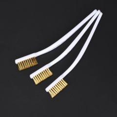  Small White Wire Brush Brass High Quality Cleaning Rust Metal Motorcycle 3 pcs