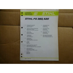 Stihl FS 360 420 Trimmer Parts Catalog List Manual 4/93