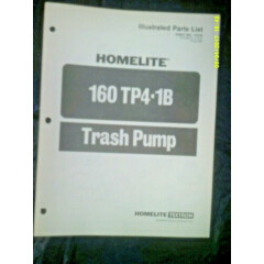 Vintage Original Homelite 160TP4-1B Trash Pump Illustrated Parts List #17416