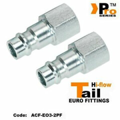 2 x 1/4" Female Euro Tail - Air Line Fittings-Hi Flow Quick Release