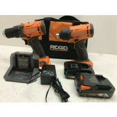 RIDGID R9272 18V Cordless 2-Tool Combo Kit with (2)Batteries, Charger, & Bag,LN