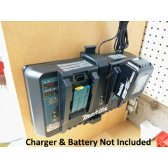 Wall Mount For Makita DC18RD 2-Battery Charger, Made in USA