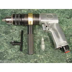 1/2" Reversible AIR DRILL Tool w Chuck & Key Pistol Grip w/ Side Handle LAST ONE