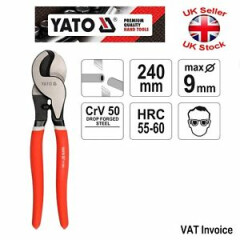 Yato Professional Heavy Duty Cable Wire Cutter Size 240 mm - 10" YT-1969