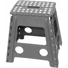 150KG Folding Step Stool Seat Multi Purpose Home Kitchen Compact Foldable Grey