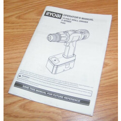 Genuine Ryobi 18 Volt 2 Speed (p200) Drill Driver Operator's Manual Only *READ* 