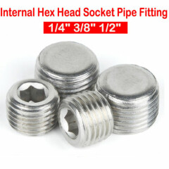 1Pcs 1/4" 3/8" 1/2"BSP Male Thread Hex Soket Head Pipe Plug Connector Fitting