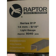 Raptor series 81p light guage 5040pcs 81p/10 - Omer polymer composite staples