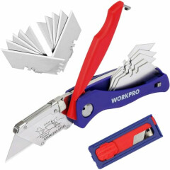 Folding Utility Knife Quick-change Box Cutter Blade Storage in Handle 15 Blades