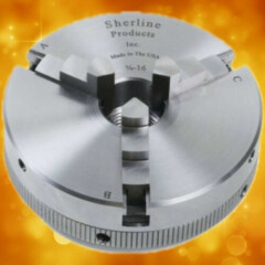 Sherline 3-Jaw Self-Centering Chuck 1040 (3.1"OD) 3/4"-16 Spindle Thread
