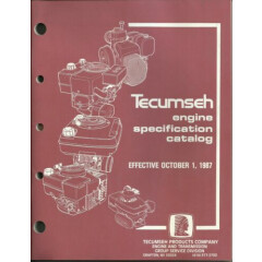 Tecumseh 1987 Engine Specification Catalog Booklet Form No. 692531