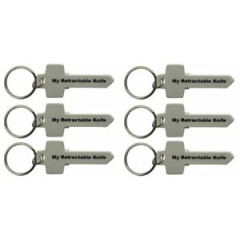 Cutzit Keychain Knife with Retractable Razor Blade Cutter (Pack of 6) 