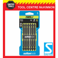 6 x SUTTON SUPABIT PHILLIPS HEAD PH2 x 100mm DOUBLE ENDED BITS FOR IMPACT DRIVER