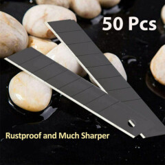 50 Pc Snap Off 18mm Utility Cutter Blade 60 Degree Black Ultra Sharp Japan Steel