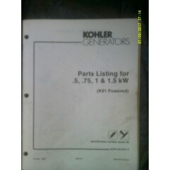 Vintage Kohler .5 /.75 /1 /1.5 kw Generator Spec.Series 40 Parts Listing TP-1002