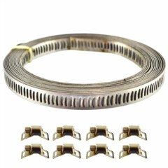 8pc Stainless Steel Hose Clip Clamps Jubilee Type Pipe ANY SIZE 3m Long TE791