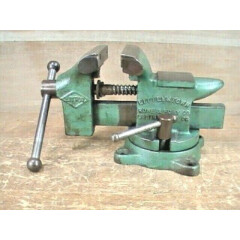 Vintage LITTLESTOWN NO.112 3-1/2" Bench Vise With Swivel Base W/ 3-3/4" Opening