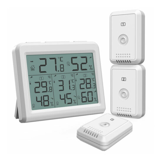 Digital LCD_Display Outdoor Indoor Thermometer Hygrometer Temperature Humidity image {13}