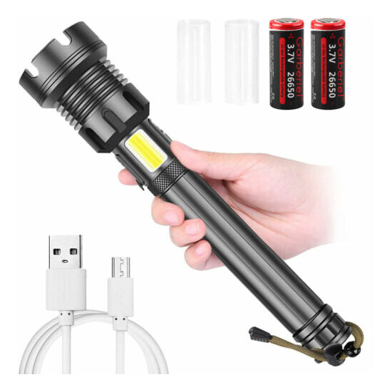 990000lumens XHP90.2 LED Tactical Flashlight USB Rechargeable Zoom Torch 7 Modes image {15}
