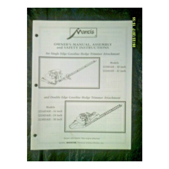 Little Wonder Gas Hedge Trimmer Attachment Owners Manual,Parts List (See Note) image {1}