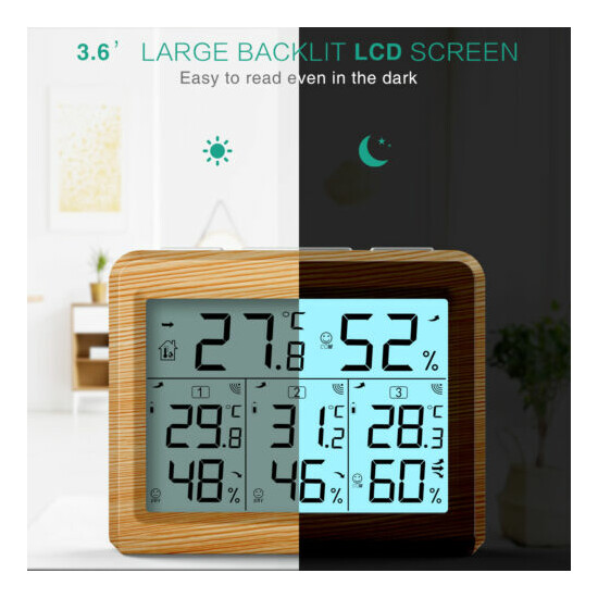 Digital LCD_Display Outdoor Indoor Thermometer Hygrometer Temperature Humidity image {32}