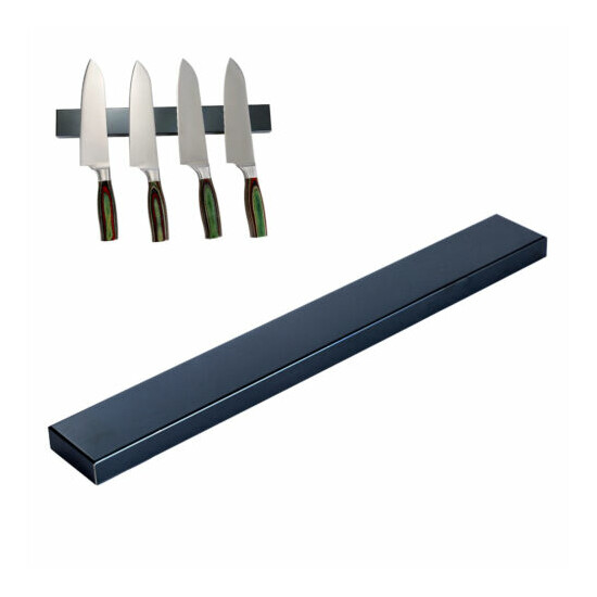Stainless Steel Knife Holder Black 40cm | Magnetic Knife Rack | Magnetic Strip Knife  image {1}