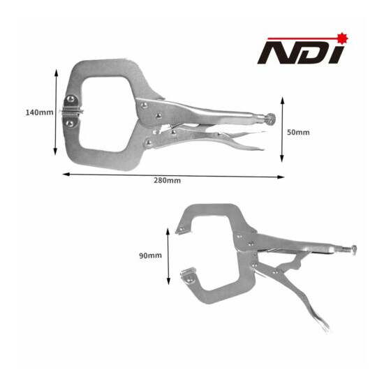 NDI 4PCS Heavy Duty Steel 11" C-Clamps Mig Welding Locking Plier Vice Grip N0105 image {3}