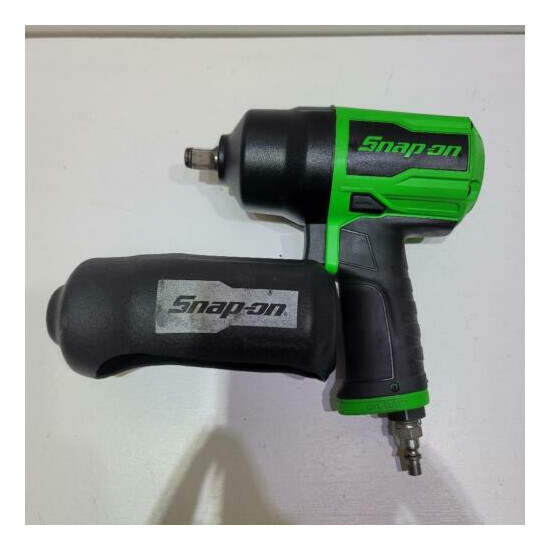 Snap On PT850G Green Air Pneumatic 1/2" Drive Cushion Grip Impact Wrench w/ Boot image {1}