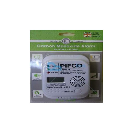 PIFCO Digital Display Carbon Monoxide Alarm CO Detector - 7 Year Life EN 50291 image {1}