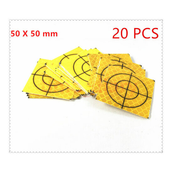 20PCS YELLOW REFLECTOR SHEET 50X50MM REFLECTIVE TAPE TARGET FOR TOTAL STATIONS image {1}