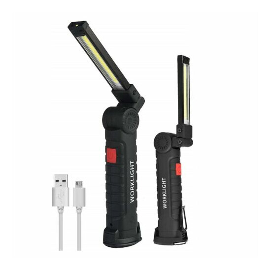 Magnetic Rechargeable COB LED Work Light Lamp Flashlight Folding Camping Torch image {17}