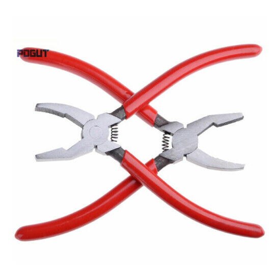 Pliers for glass stained glass mosaics breaking nibbling cutting and pending image {3}