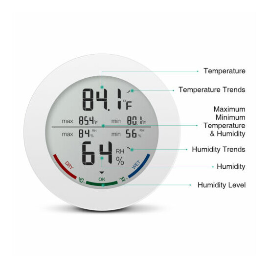 Digital LCD Thermometer Hygrometer Home Outdoor Temperature Humidity(1/3 Sensor) image {9}